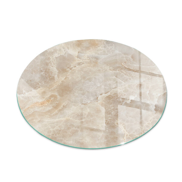Round glass wood burner hearth Natural stone pattern