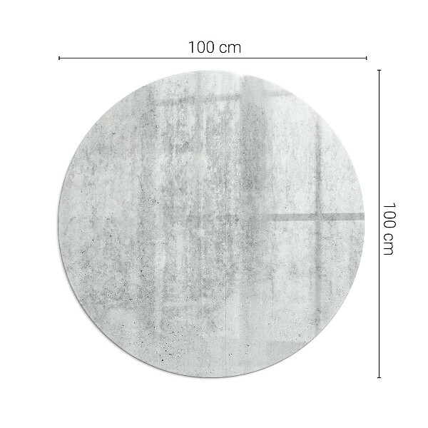 Round glass fire hearth Raw concrete texture