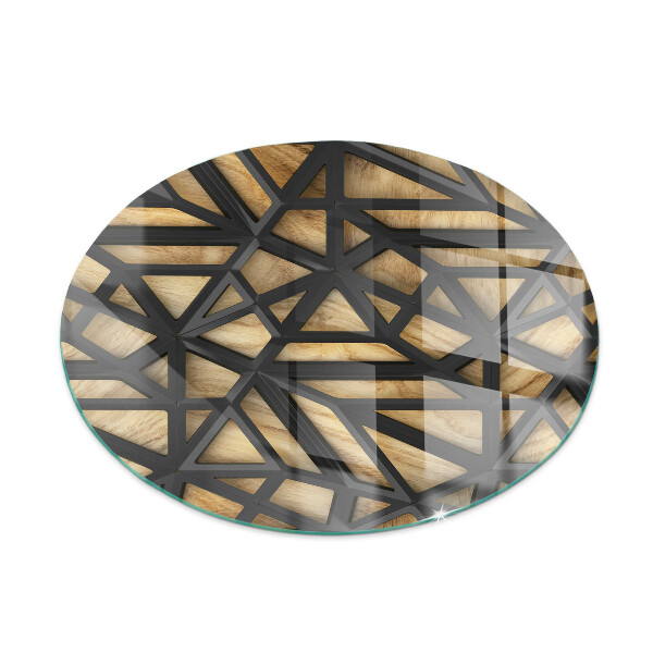 Round glass wood burner hearth Geometry with wood