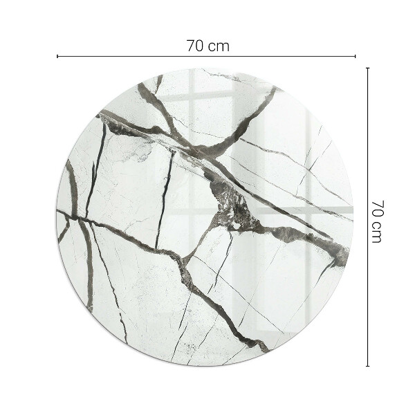 Round glass wood burner hearth Marble Vein Pattern