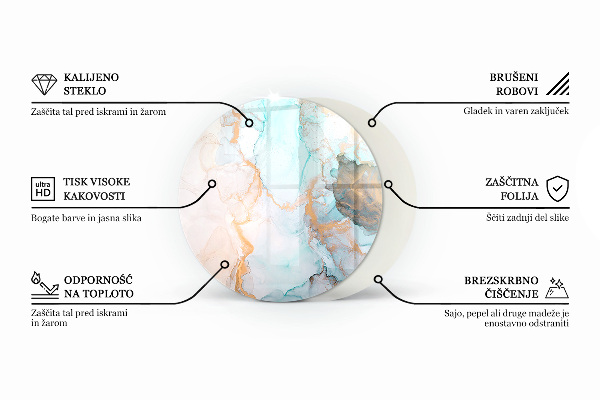 Round glass wood burner hearth Color Dark Blue