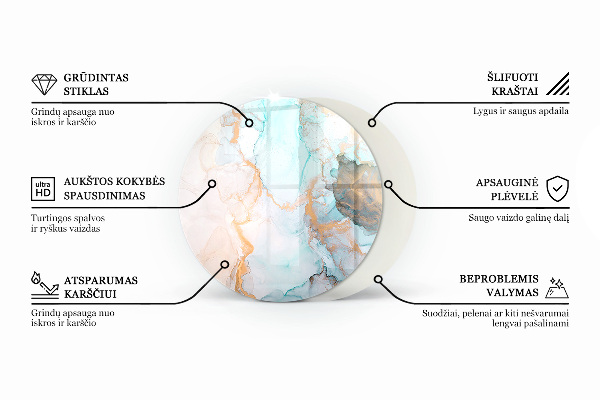 Round glass hearths for wood burners Color Light Green