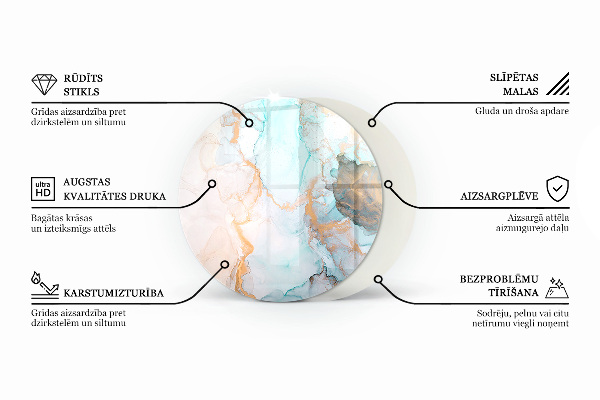 Round glass fire hearth Color Gray