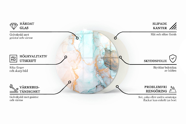 Round glass wood burner hearth Color Beige