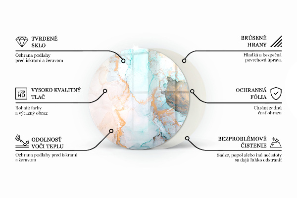 Round glass fire hearth Color Gray