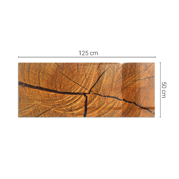 Rectangular glass hearth Wood grain in cross-section