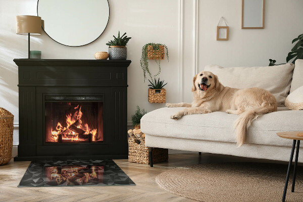 Rectangular glass hearth for log burner Three-dimensional geometry