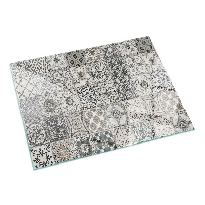 Rectangular glass hearth for log burner Decorative tile patterns