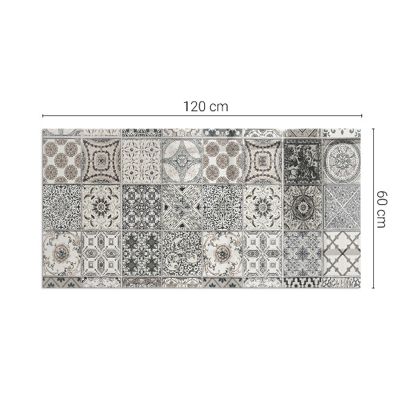 Rectangular glass hearth for log burner Decorative tile patterns