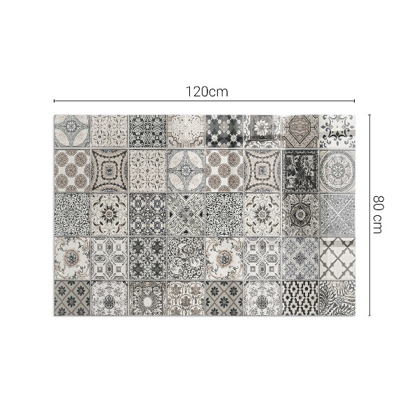 Rectangular glass hearth for log burner Decorative tile patterns