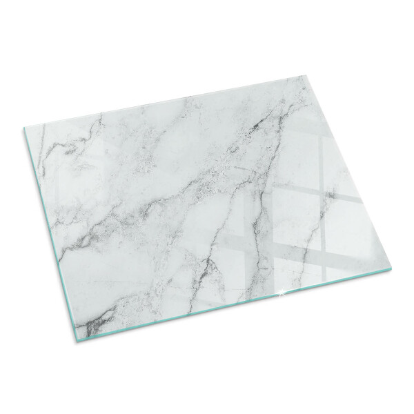 Rectangular glass hearth for wood stove Marble pattern with veins
