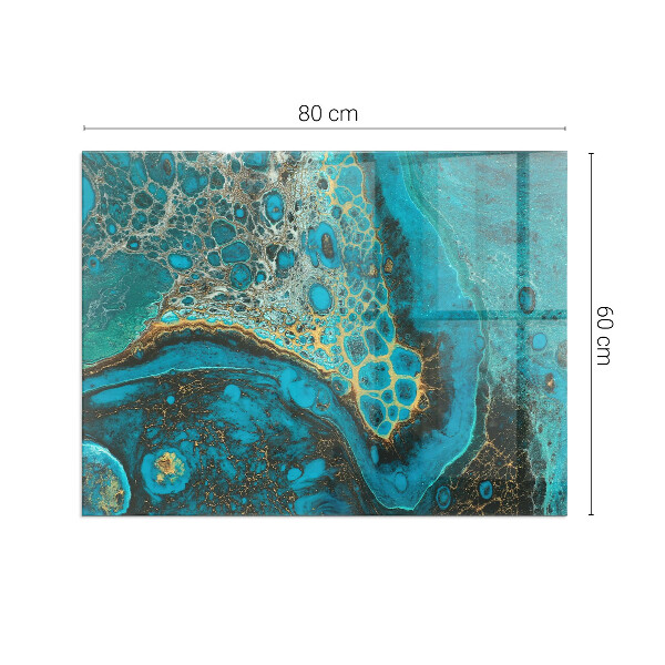 Rectangular glass hearth for log burner Abstract organic pattern