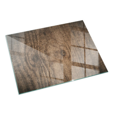 Rectangular glass hearth for log burner Natural wood pattern
