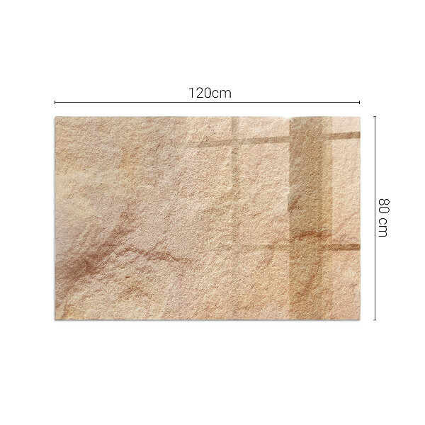 Rectangular glass hearth for wood stove Natural stone texture