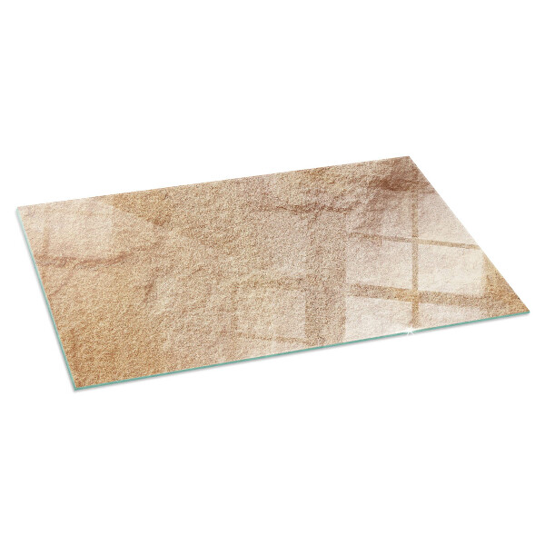 Rectangular glass hearth for wood stove Natural stone texture