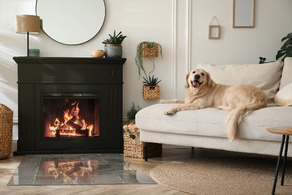 Rectangular glass hearth Perforated sheet pattern
