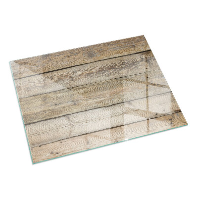 Rectangular glass hearth Wooden board in the layout
