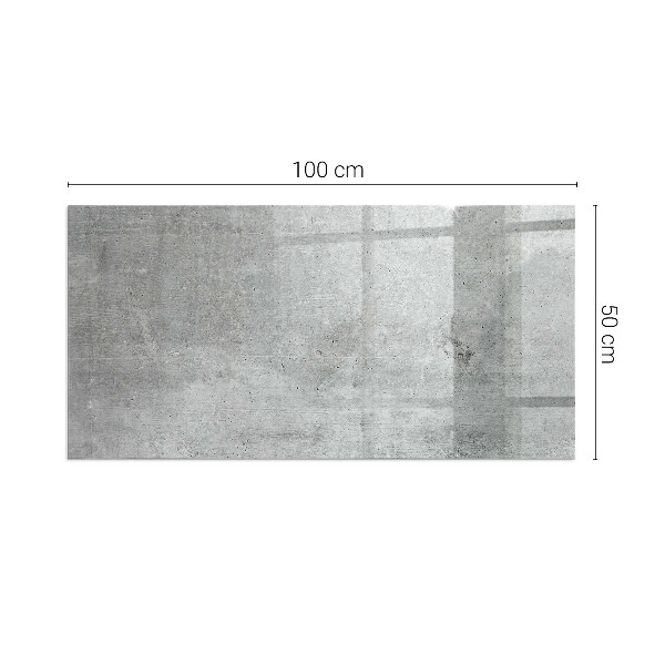 Rectangular glass hearth for wood stove Raw concrete texture