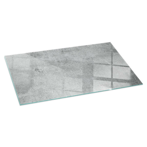 Rectangular glass hearth for wood stove Raw concrete texture