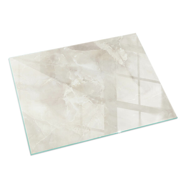 Rectangular glass hearth Natural marble pattern