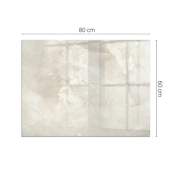 Rectangular glass hearth Natural marble pattern