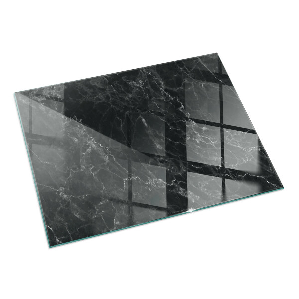 Rectangular glass hearth for log burner Elegant marble pattern