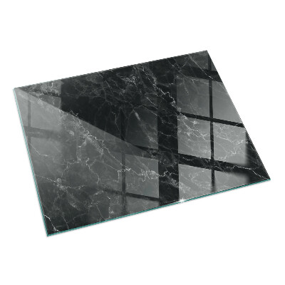 Rectangular glass hearth for log burner Elegant marble pattern