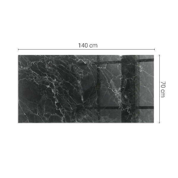 Rectangular glass hearth for log burner Elegant marble pattern