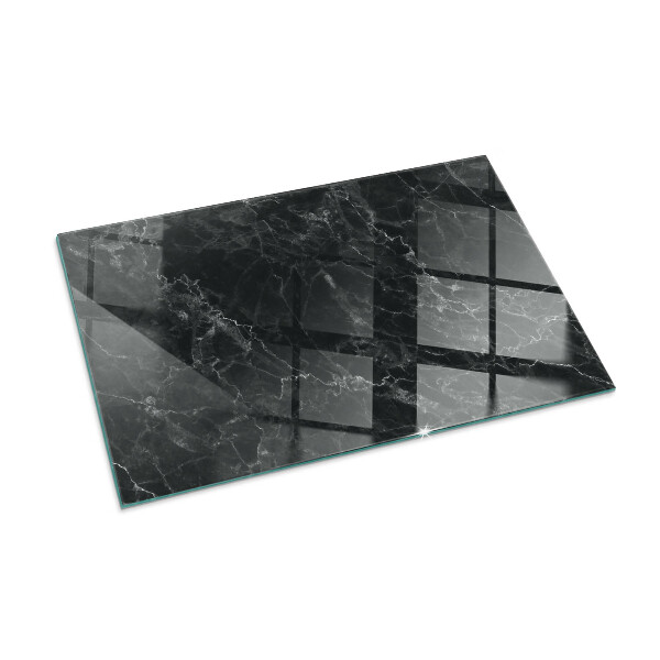 Rectangular glass hearth for log burner Elegant marble pattern