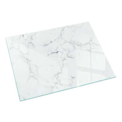 Rectangular glass hearth Marble pattern with veins