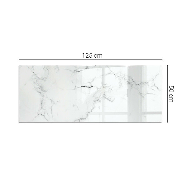Rectangular glass hearth Marble pattern with veins