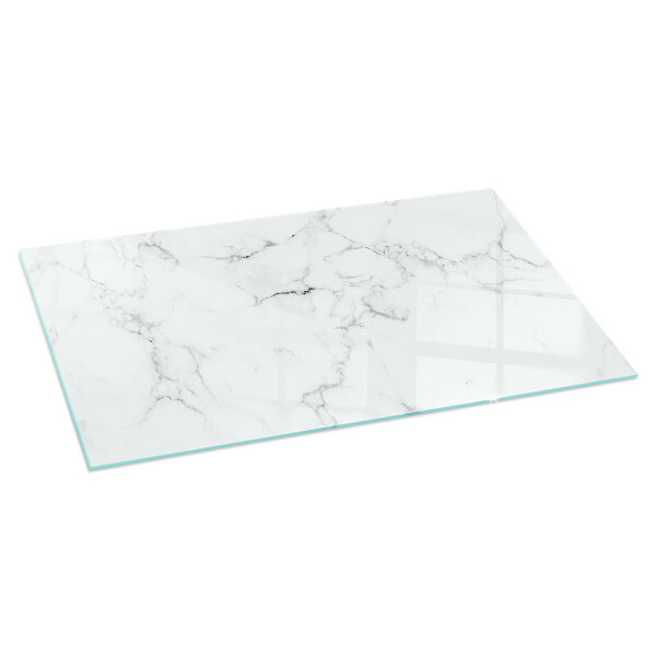 Rectangular glass hearth Marble pattern with veins