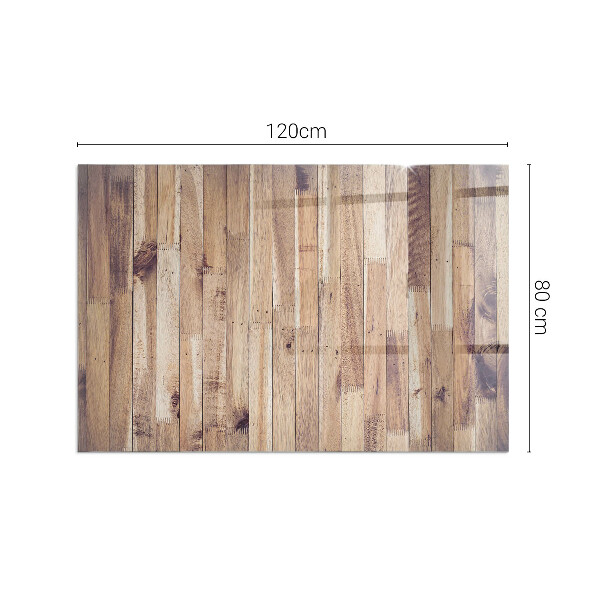 Rectangular glass hearth for wood stove Wooden board in the layout