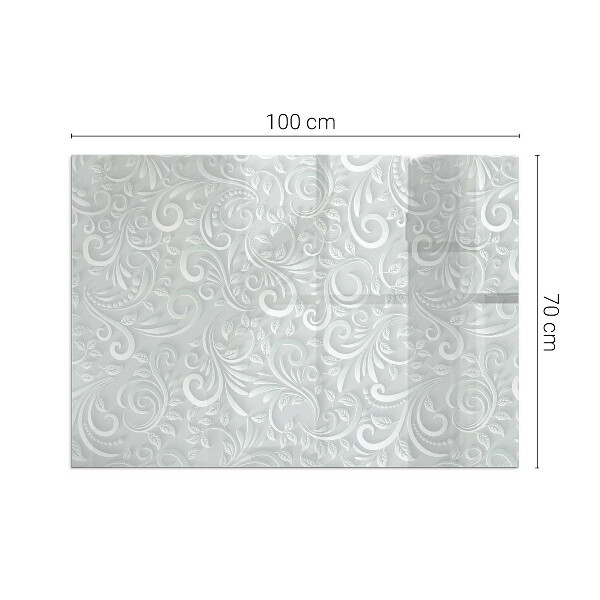 Rectangular glass hearth Elegant plant pattern