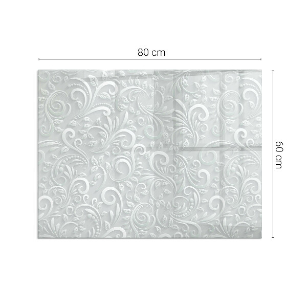 Rectangular glass hearth Elegant plant pattern