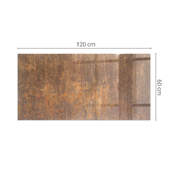 Rectangular glass hearth for log burner Rust texture on the background