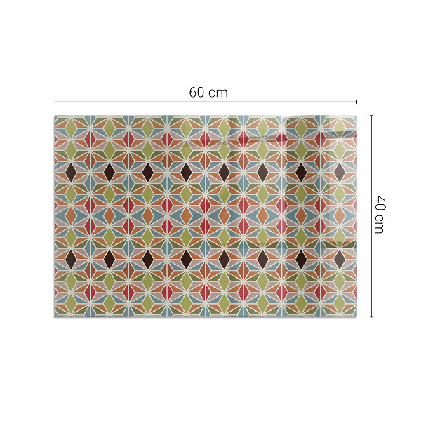 Rectangular glass hearth Polygonal patterns in a grid