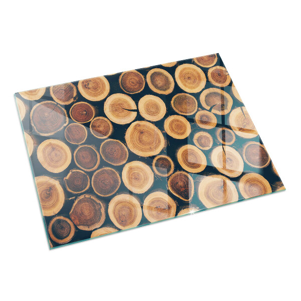 Rectangular glass hearth for wood stove Box with cut wood