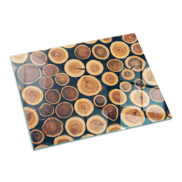 Rectangular glass hearth for wood stove Box with cut wood