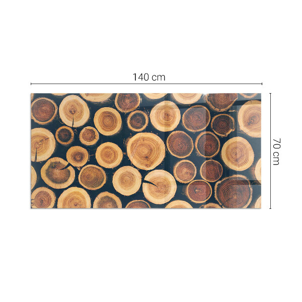 Rectangular glass hearth for wood stove Box with cut wood