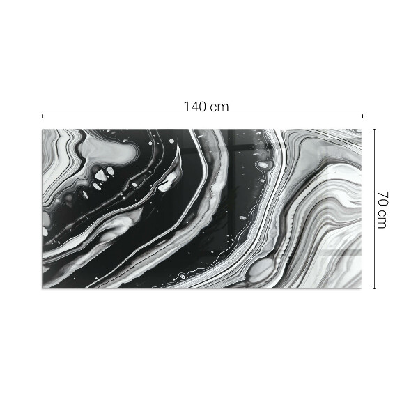Rectangular glass hearth for log burner Abstract waves and lines