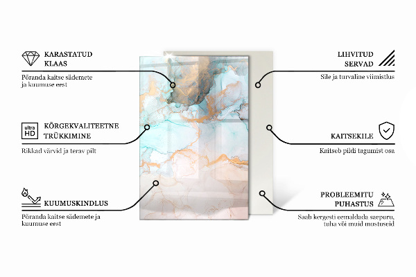 Rectangular glass hearth for log burner Abstract fluid pattern