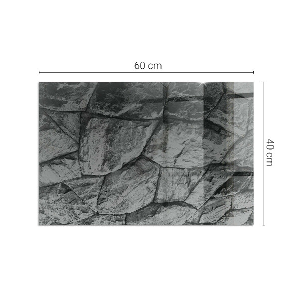 Rectangular glass hearth Natural stone pattern