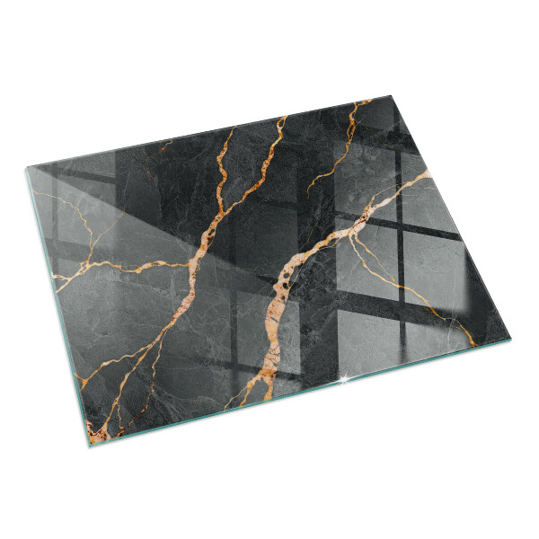Rectangular glass hearth for log burner Elegant marble with veins