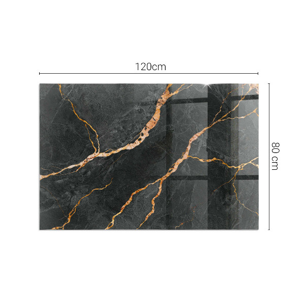 Rectangular glass hearth for log burner Elegant marble with veins