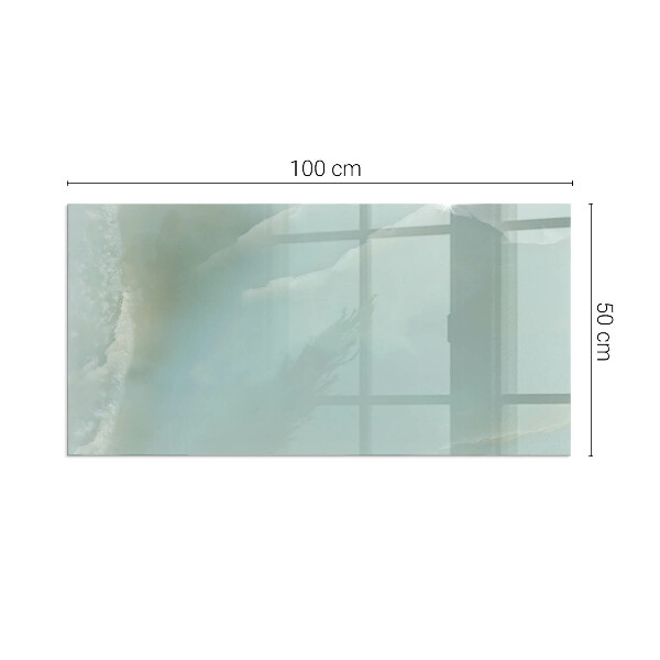 Rectangular glass hearth for log burner Delicate marble pattern