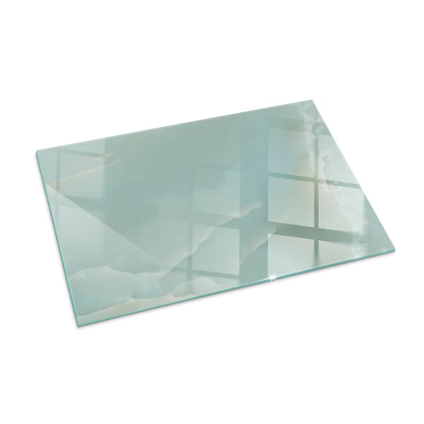Rectangular glass hearth for log burner Delicate marble pattern