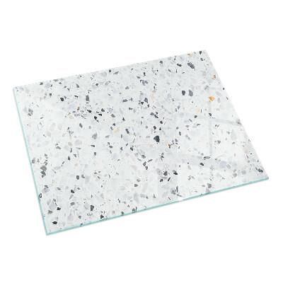 Rectangular glass hearth for log burner Stone pattern with particles