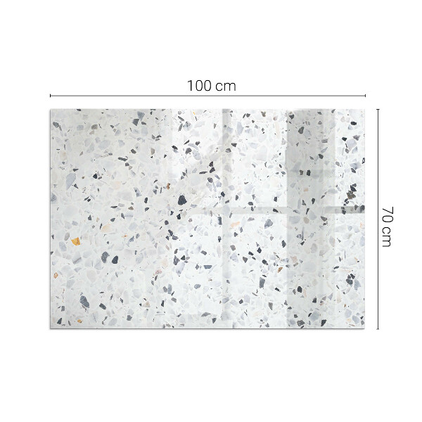 Rectangular glass hearth for log burner Stone pattern with particles