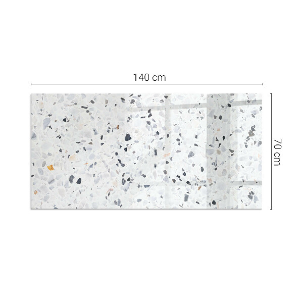 Rectangular glass hearth for log burner Stone pattern with particles